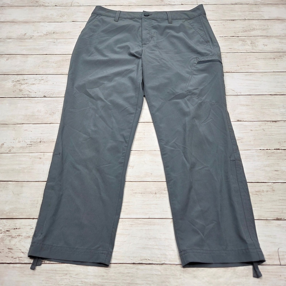Eddie Bauer Stretch Ripstop Crop Pant Hiking Utility Womens 6 Gray Blue